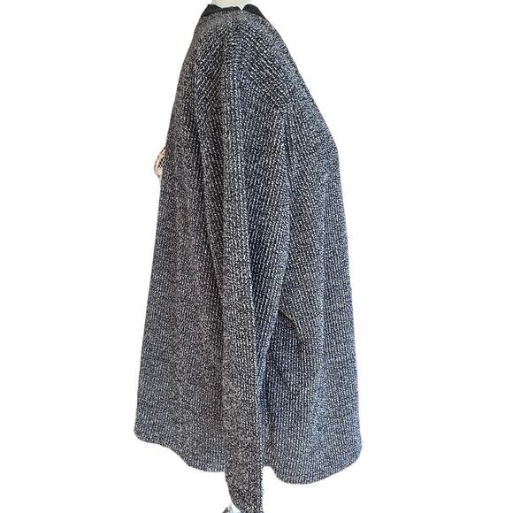 Eccotoo Womens Cardigan All in One Shirt Gray Black White Knit Plus Size 1X - Picture 4 of 12